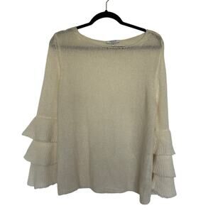 Gio & Gio Tiered Sleeve Bateau Neck Sweater, XL